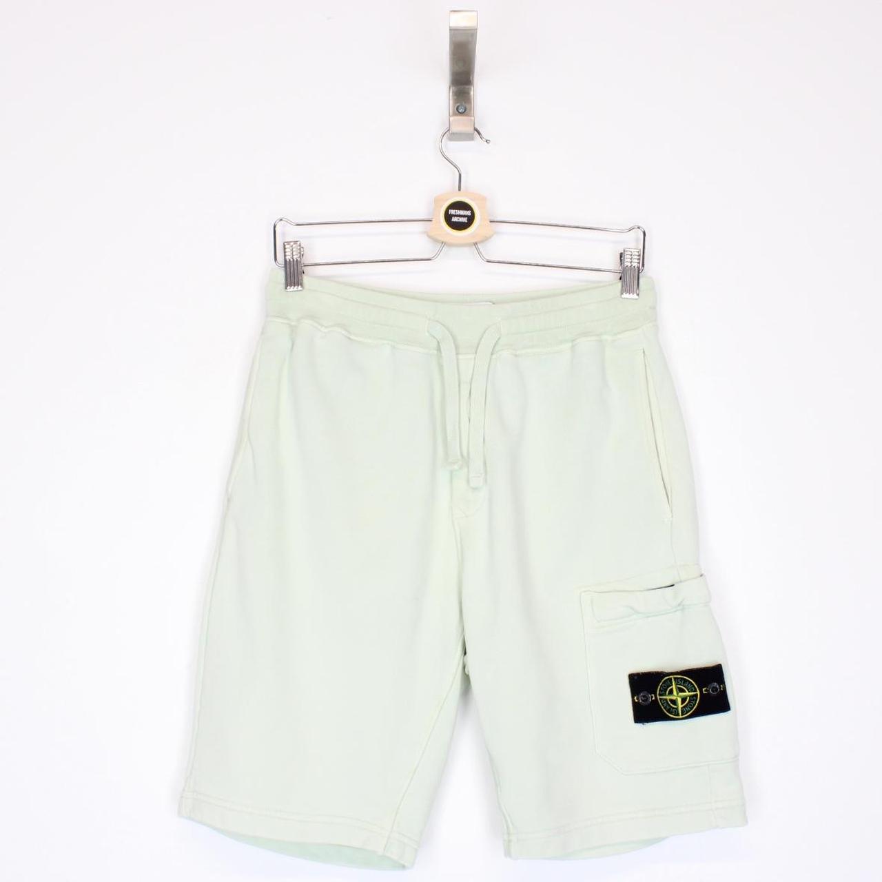 Stone Island SS 2021 Pale Green Cotton Jogger Shorts