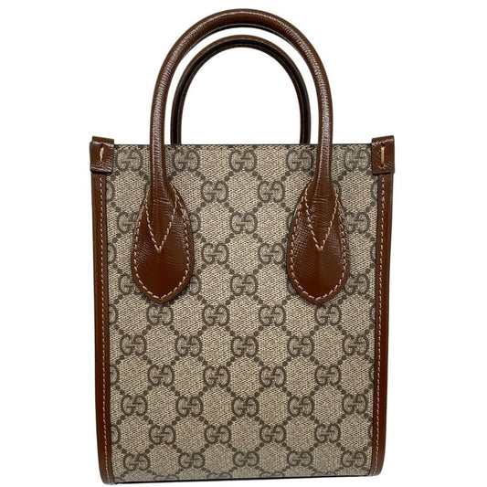 Gucci Brown GG Supreme Monogram Canvas Mini Tote Bag