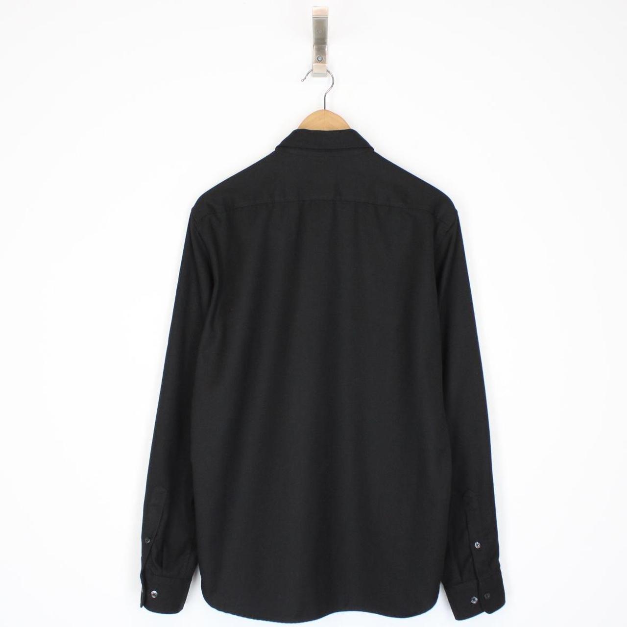 CP Company Black Button Up Military Double Pocket Lens Overshirt