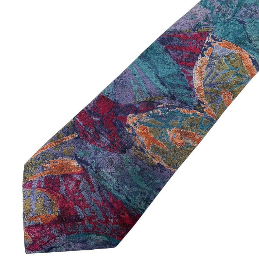 Vintage 90s Christian Dior Multicoloured Abstract Tie