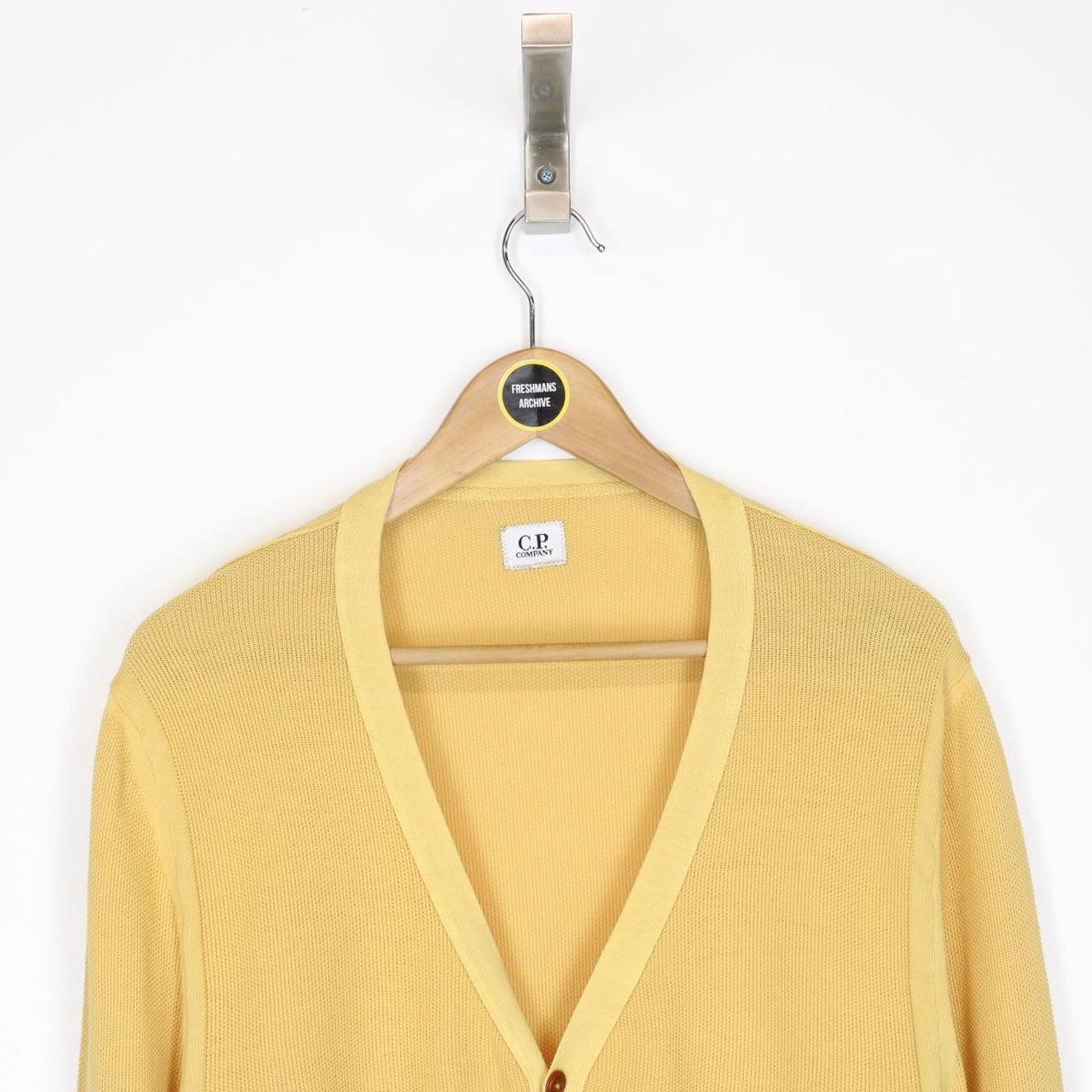 CP Company Yellow Button Up Cotton Knit Cardigan Jumper