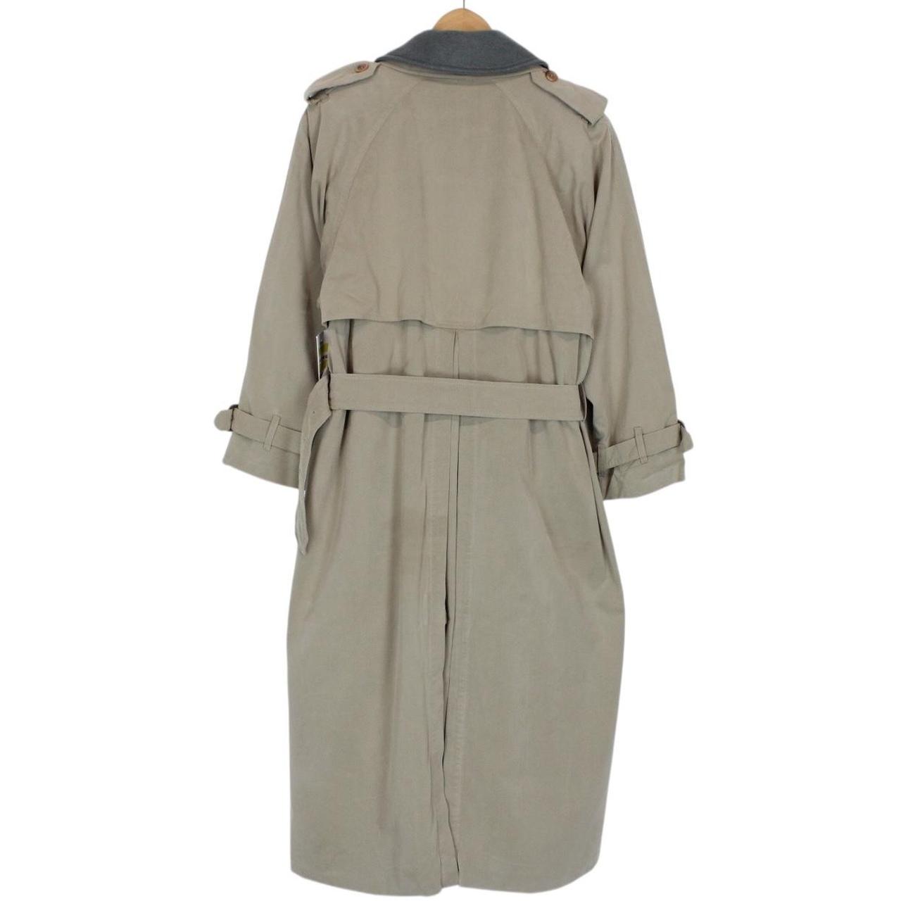 Vintage 90s Burberry Green Double Breasted Belted Trench Coat