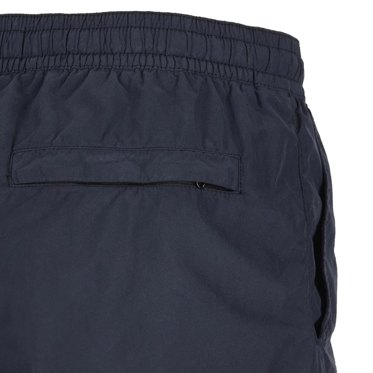 Stone Island SS26 Navy Blue Brushed Nylon Mid-Length Swim Shorts