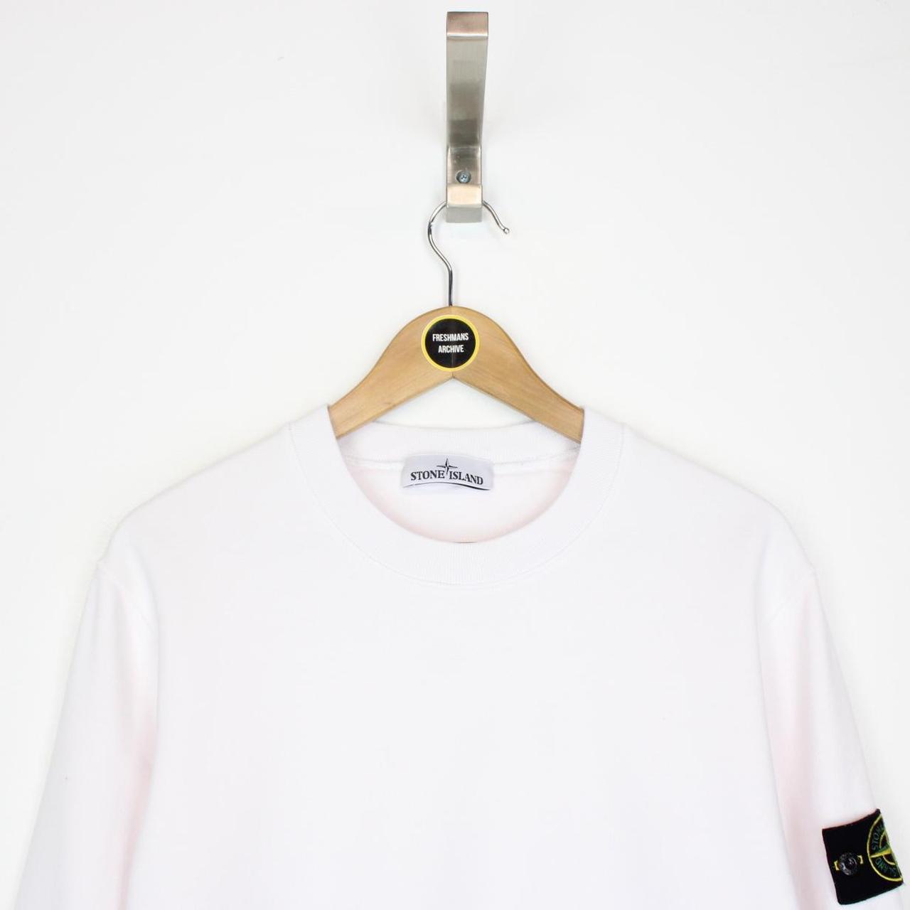 Stone Island AW 2021 White Cotton Sweatshirt Jumper