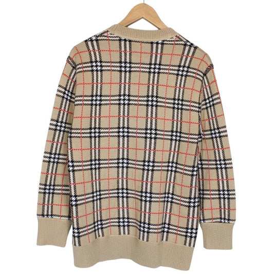 Burberry Tan Brown Nova Check Merino Wool Jumper