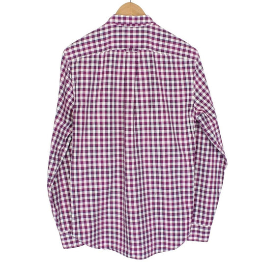 Burberry Brit Purple and White Check Long Sleeve Cotton Shirt