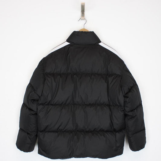 Palm Angels Black and White Full Zip Down Track Puffer Jacket