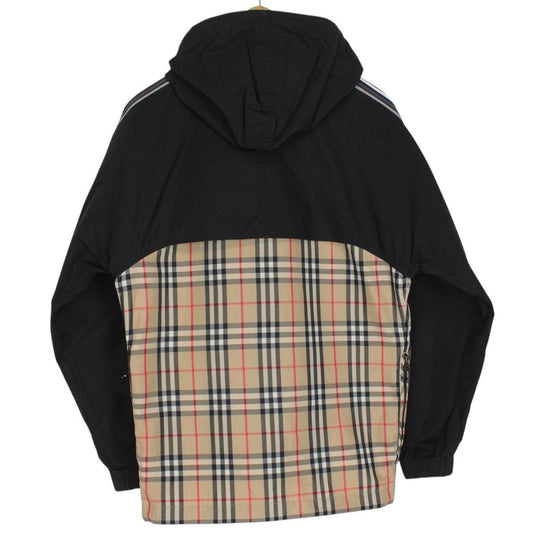 Burberry Compton Black and Tan Nova Check Full Zip Hooded Jacket