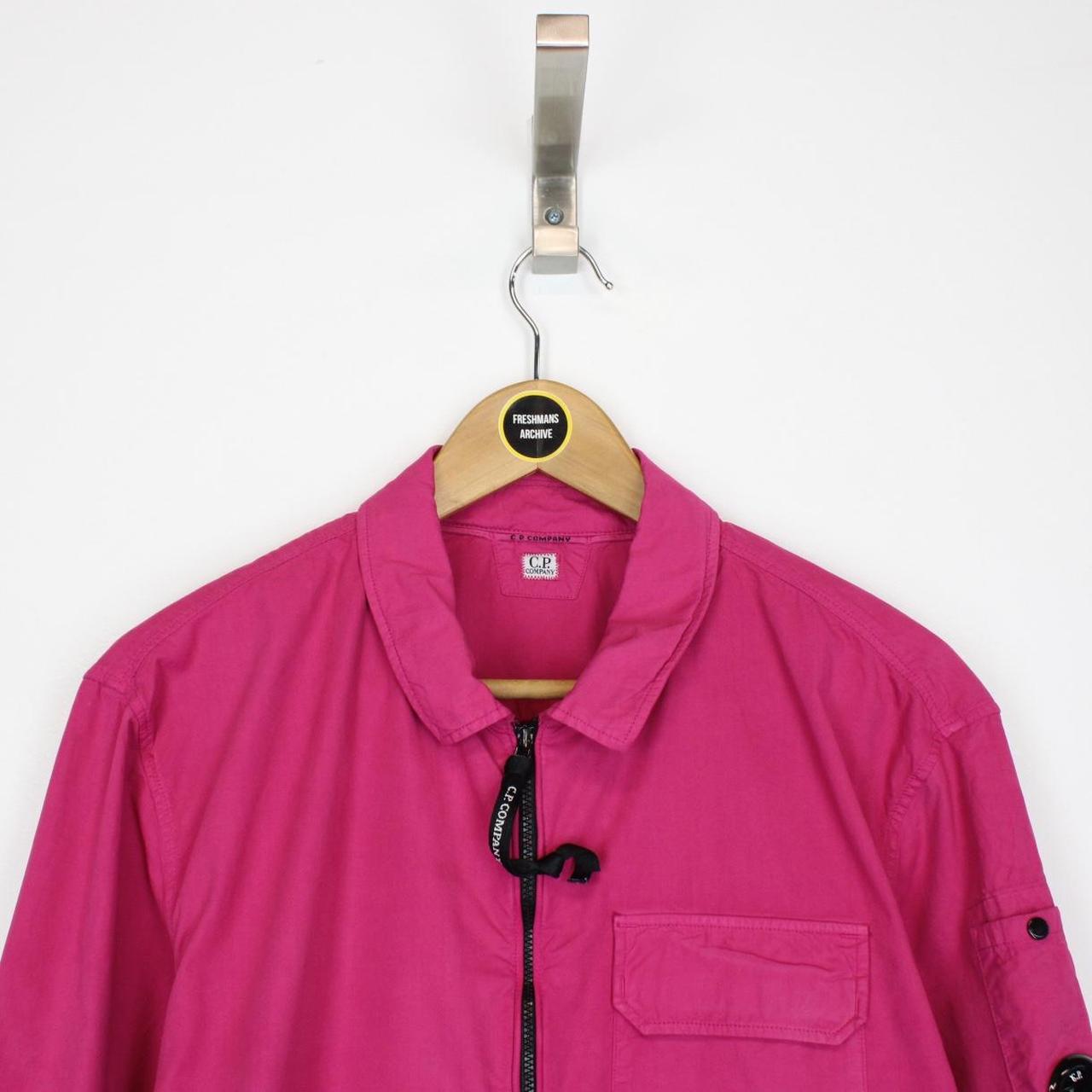 CP Company Pink Full Zip Cotton Lens Overshirt