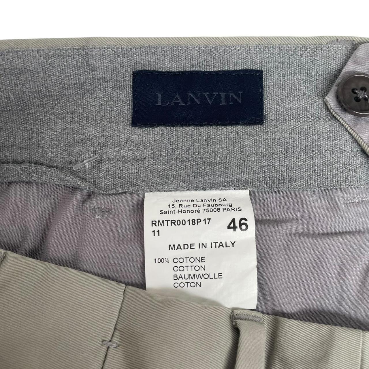 Lanvin Grey Slim Fit Cotton Trousers