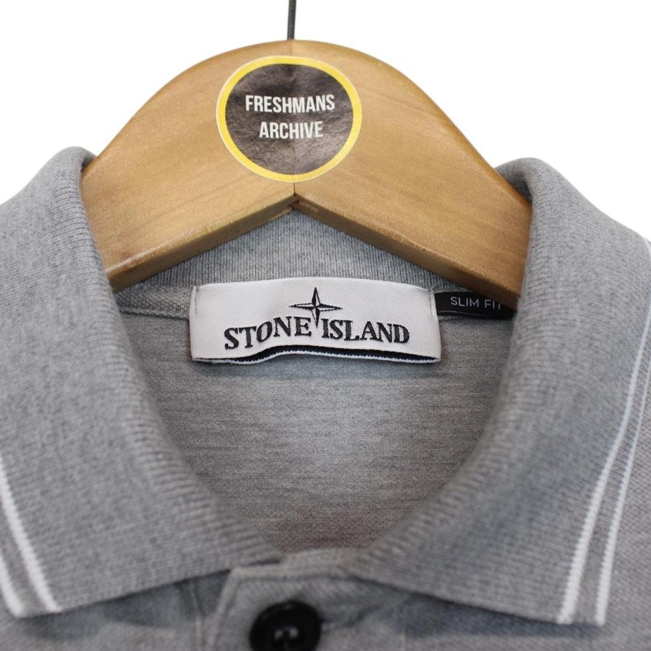 Stone Island AW 2022 Grey Short Sleeve Compass Cotton Polo Shirt