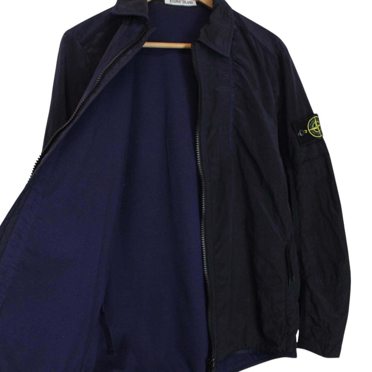 Stone Island AW 2018 Navy Blue Full Zip Nylon Metal Overshirt Jacket
