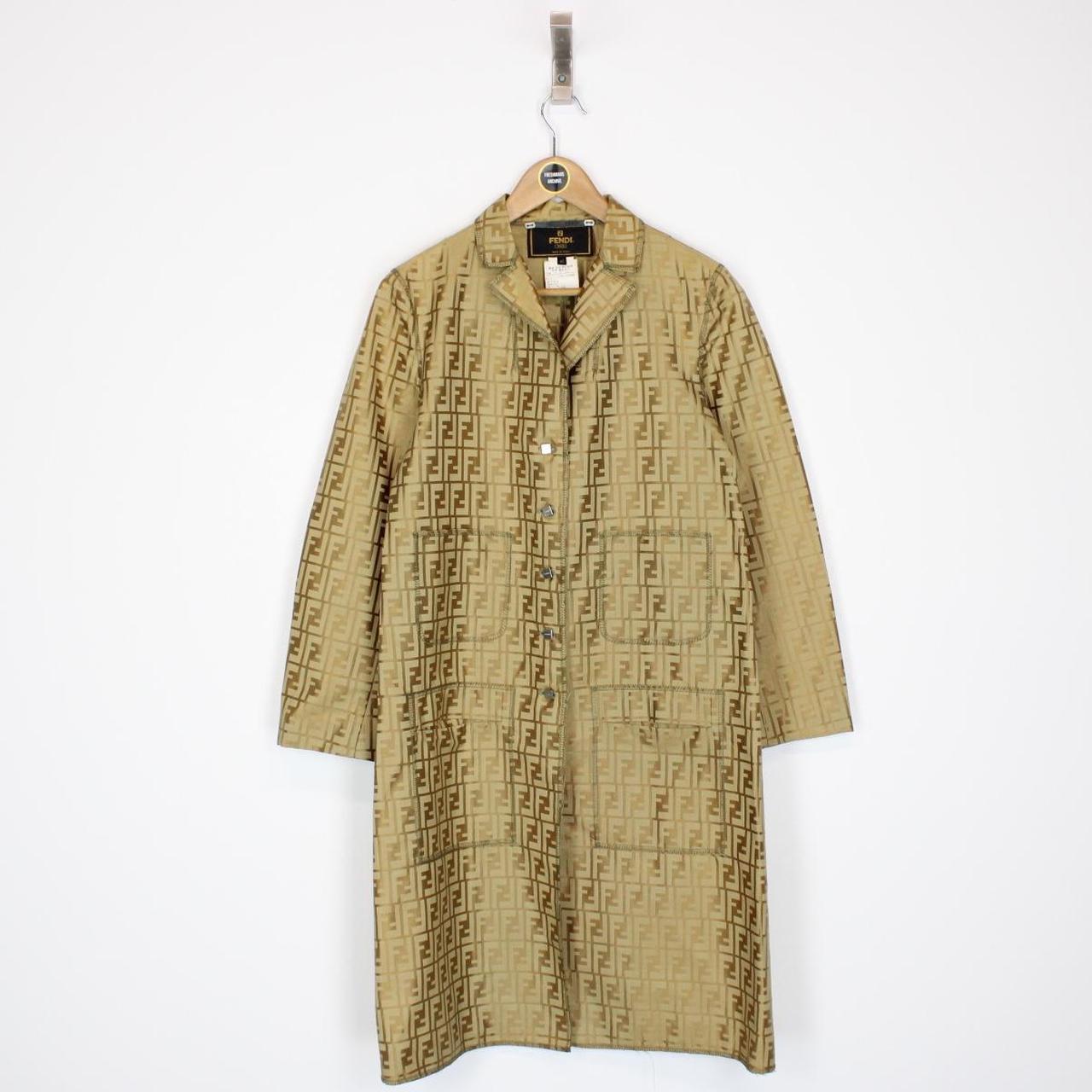 Vintage 90s Fendi Gold Zucca Monogram Nylon Coat