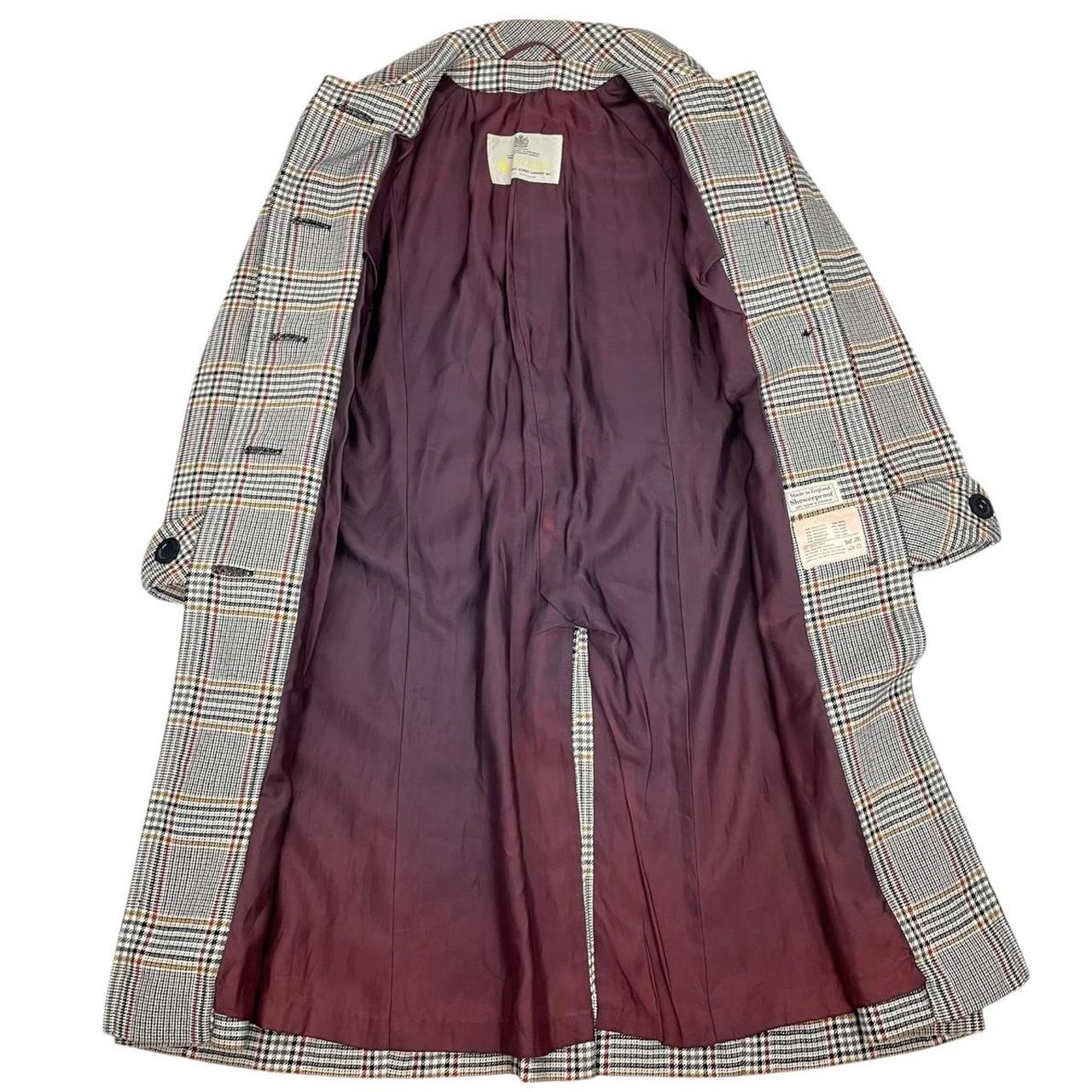 Vintage Aquascutum Multicoloured Plaid Check Wool Blend Coat