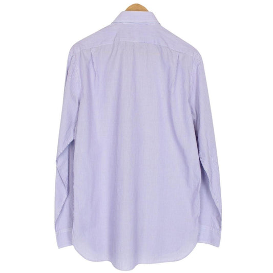 Polo Ralph Lauren Purple and White Striped Long Sleeve Cotton Shirt