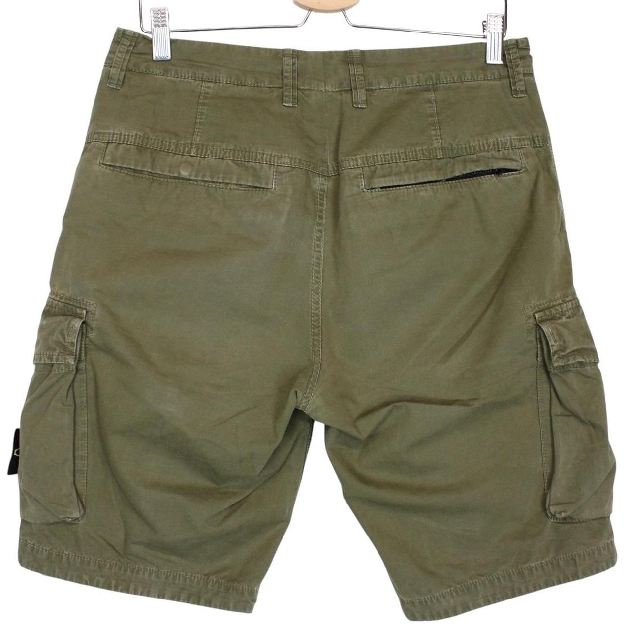 Stone Island SS 2021 Khaki Green Bermuda Cotton Cargo Shorts