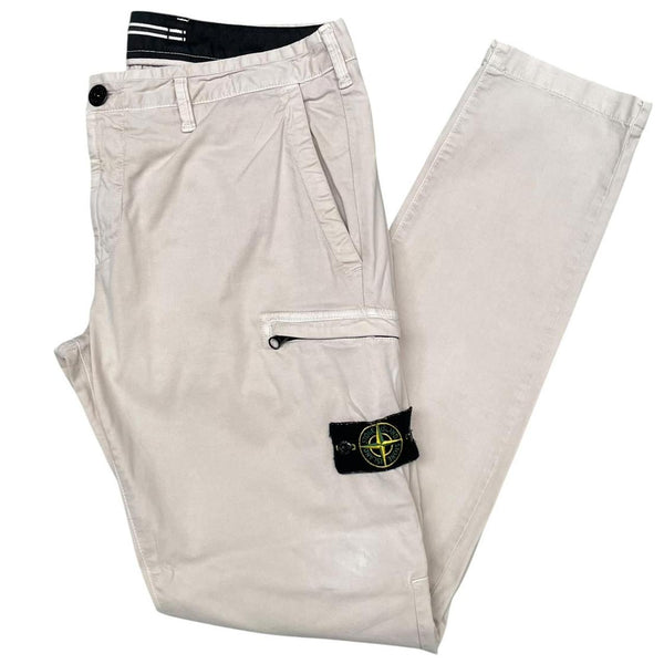 Stone Island SS 2020 Beige Skinny Fit Cargo Trousers
