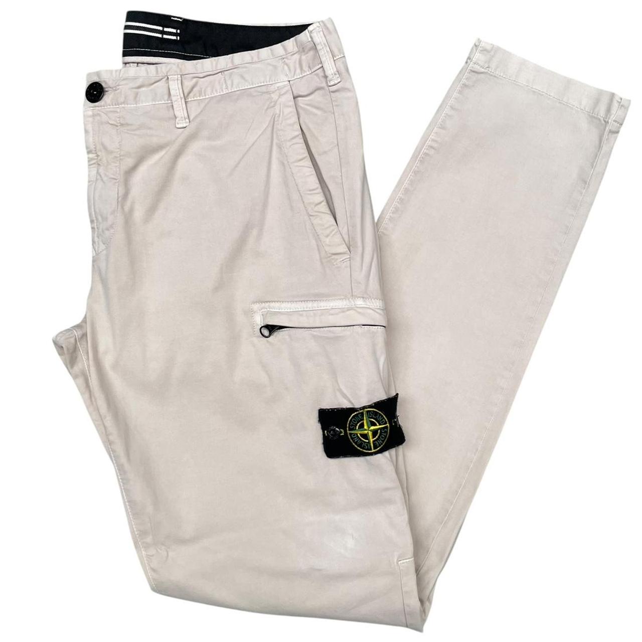 Stone Island SS 2020 Beige Skinny Fit Cargo Trousers