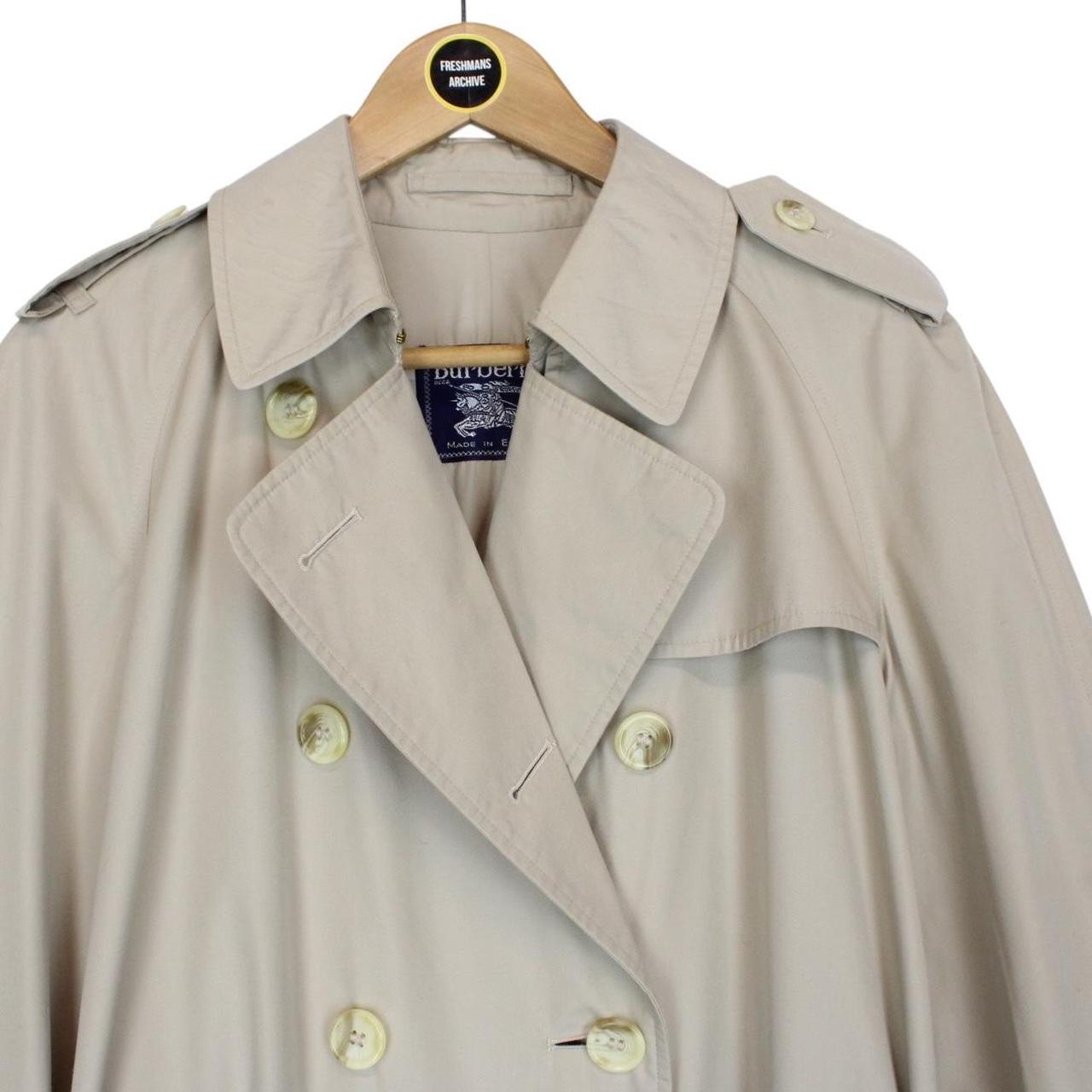 Vintage 90s Burberry Beige Double Breasted Belted Trench Coat