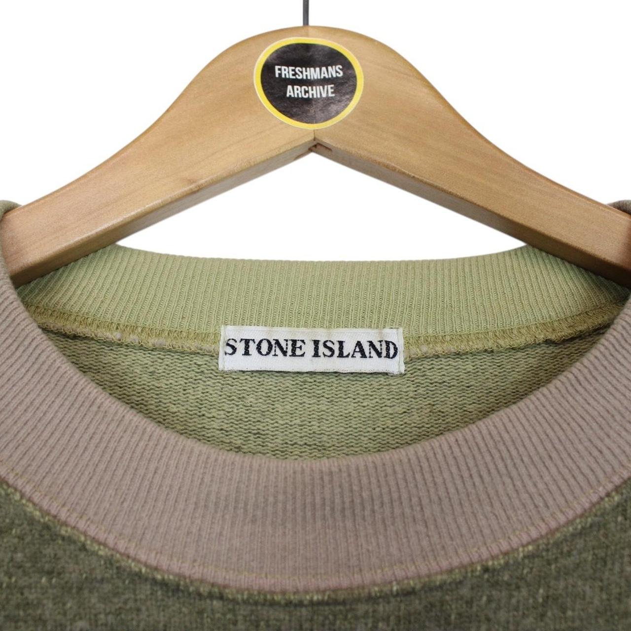 Vintage 1989 Stone Island Green Edge Badge Green Wool Blend Sweatshirt Jumper