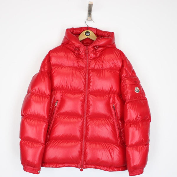 Moncler Ecrins Red Full Zip Hooded Down Jacket