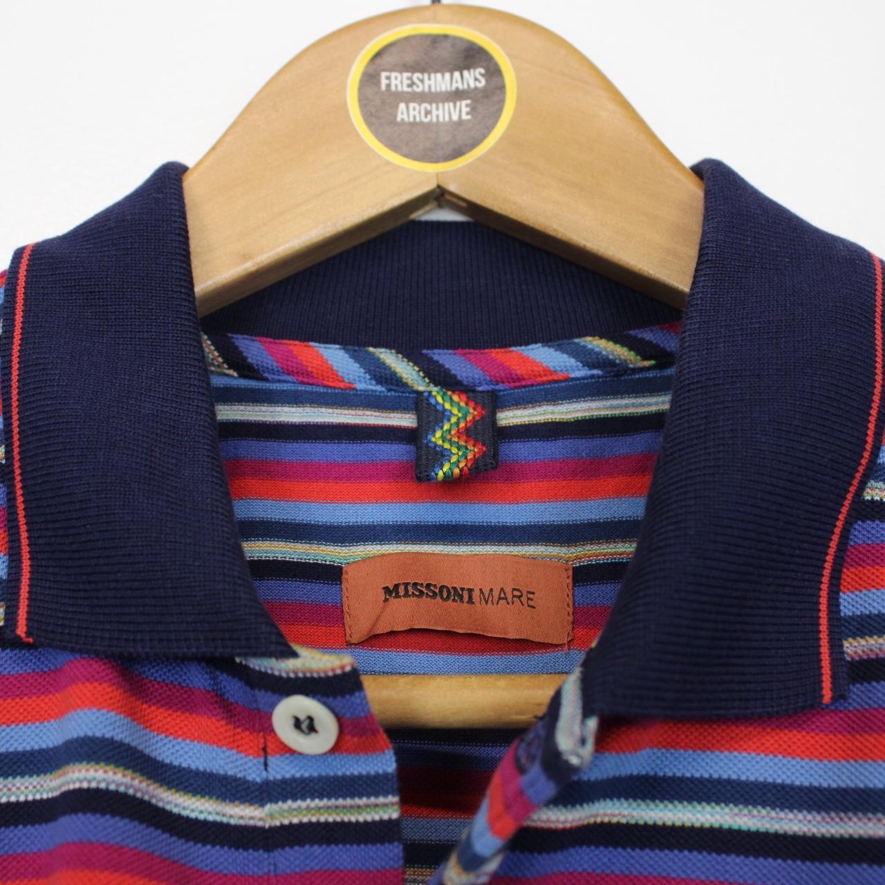 Missoni Multicoloured Striped Short Sleeve Cotton Polo Shirt