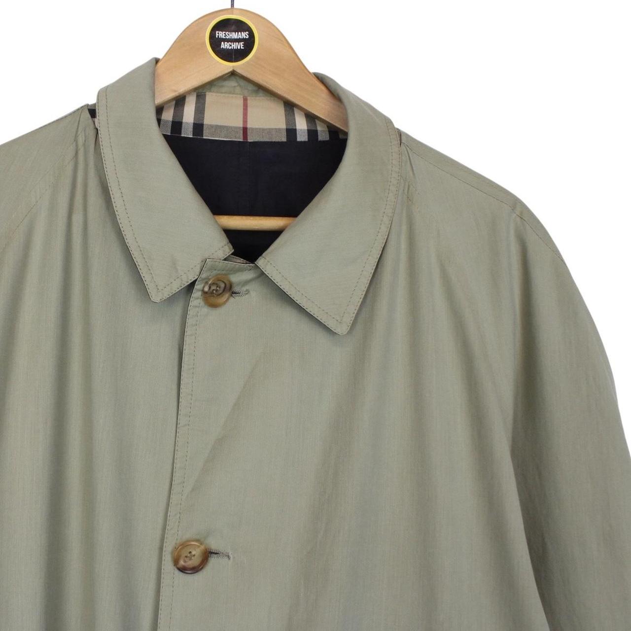 Burberry London Navy Blue and Khaki Green Reversible Single Breasted Trench Coat