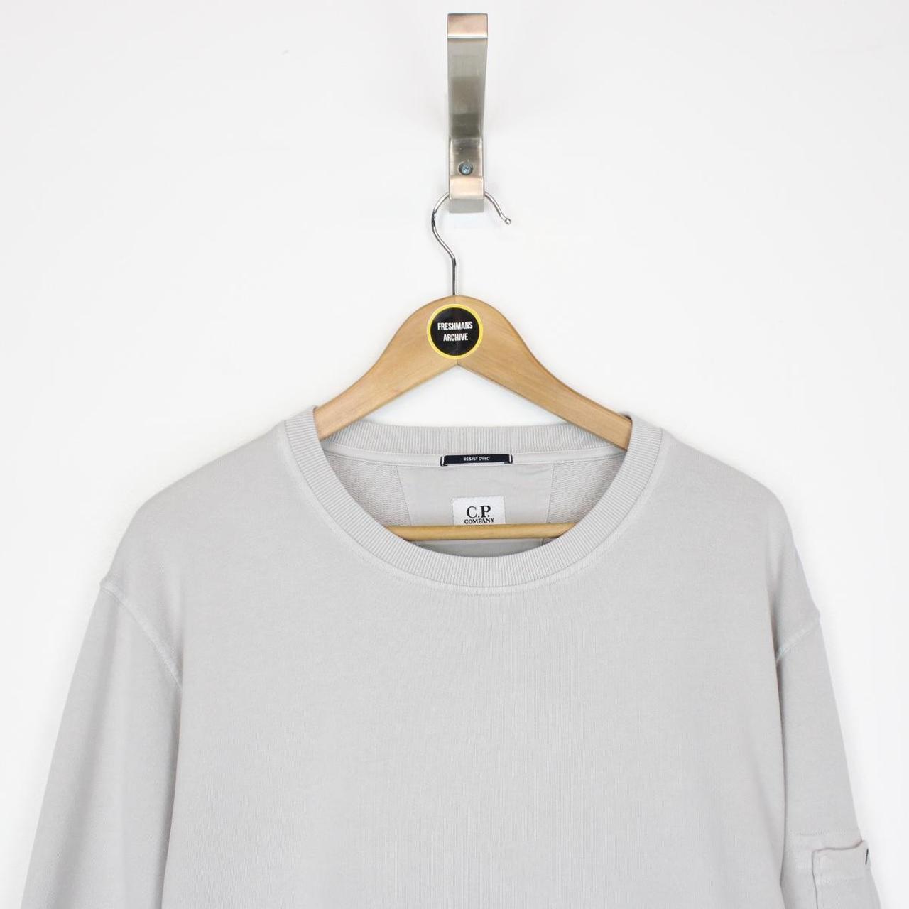 CP Company Grey Resist Dyed Cotton Lens Sweatshirt Jumper