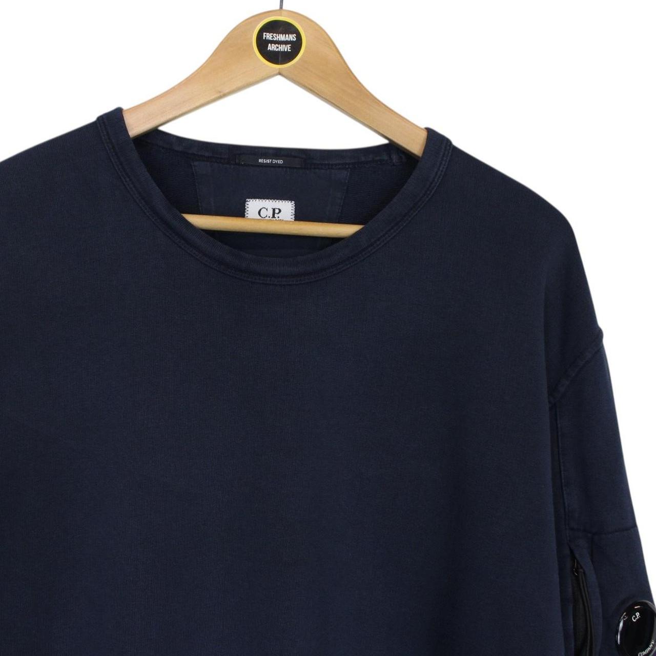 CP Company Navy Blue Resist Dyed Cotton Lens Sweatshirt Jumper