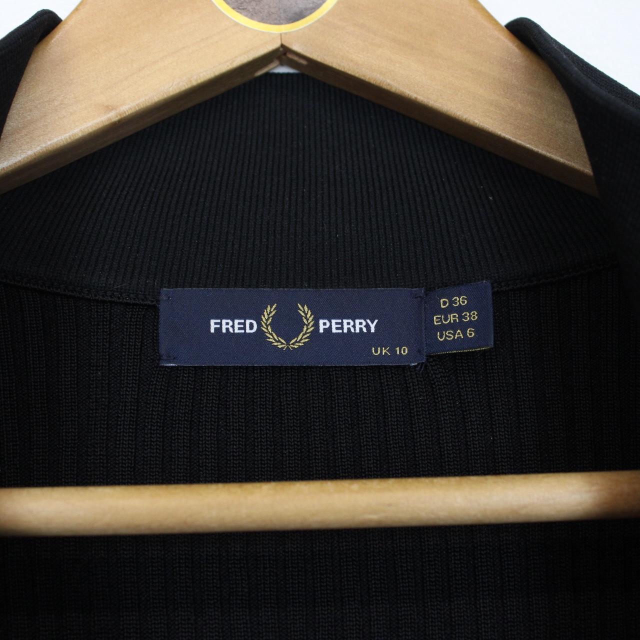 Fred Perry Black Ribbed Full Zip Cardigan Jacket