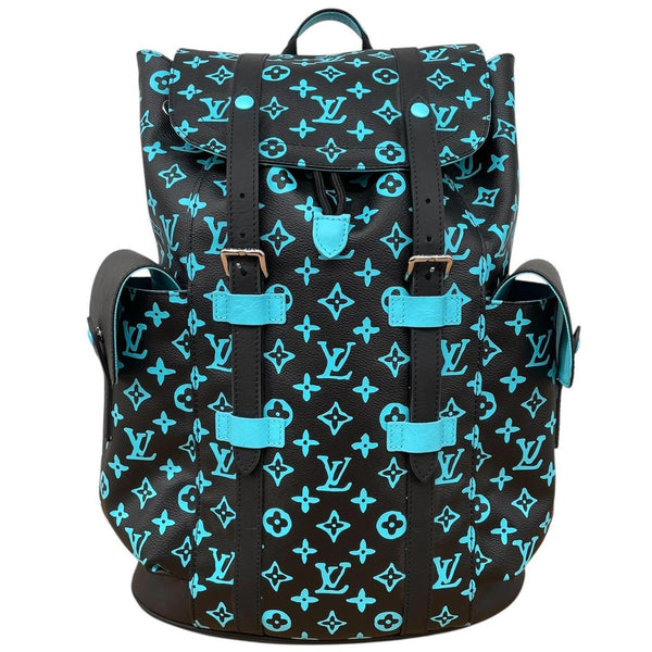 Louis Vuitton Black and Neon Green Monogram Christopher MM Backpack