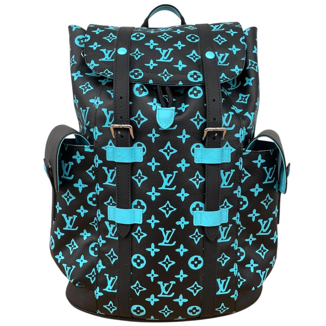 Louis Vuitton Black and Neon Green Monogram Christopher MM Backpack
