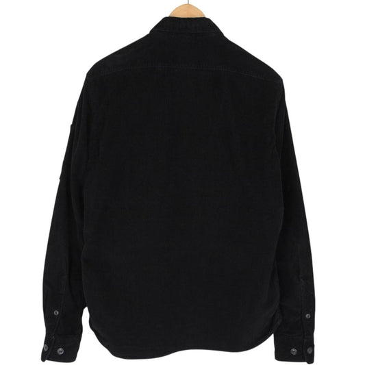 CP Company Black Button Up Lens Corduroy Overshirt