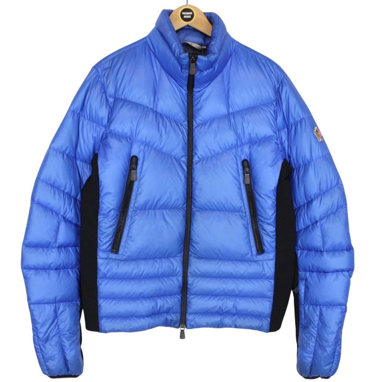 Moncler Grenoble Canmore Blue and Black Full Zip Down Jacket