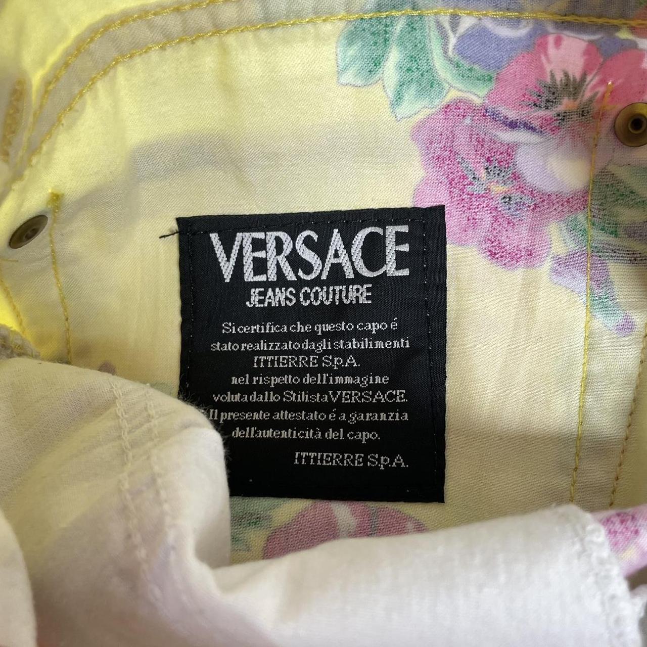 Vintage 90s Versace Jeans Couture Multicoloured Floral Print High Waisted