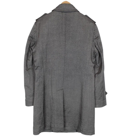 Vintage Burberry Black Label Grey Nova Check Single Breasted Trench Coat