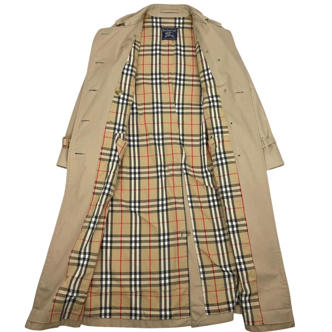Vintage 90s Burberry Beige Double Breasted Belted Trench Coat