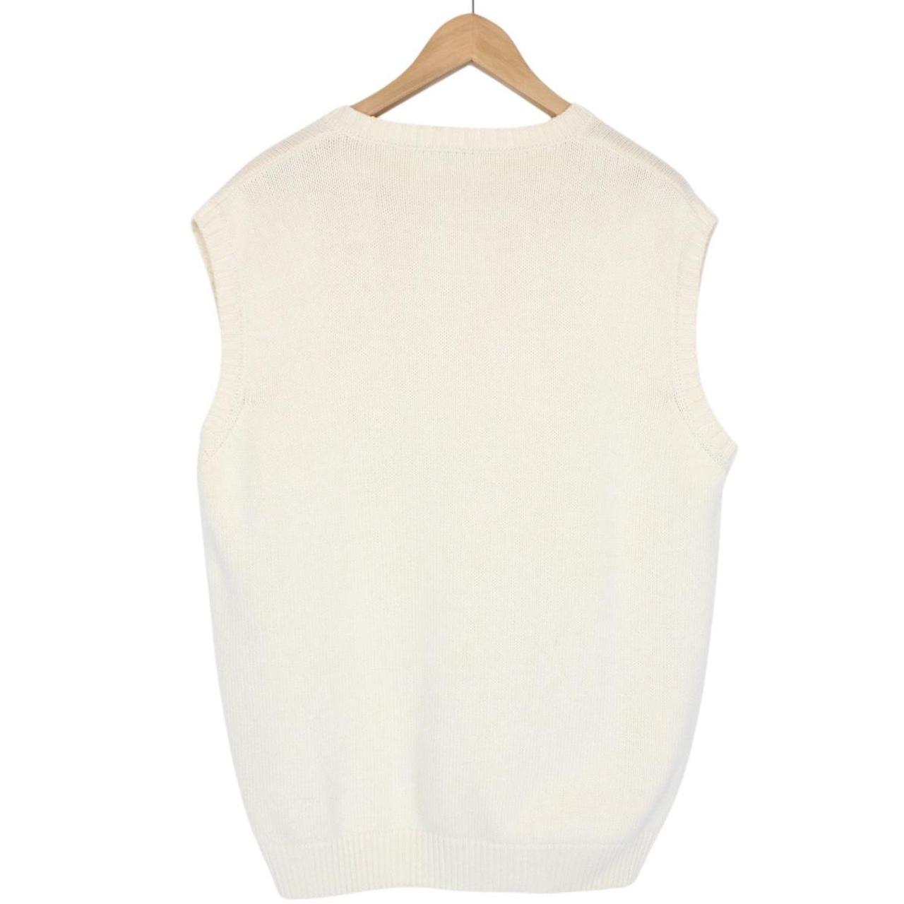 Vintage Burberry London Cream Cotton/Acrylic Knit Sweater Vest