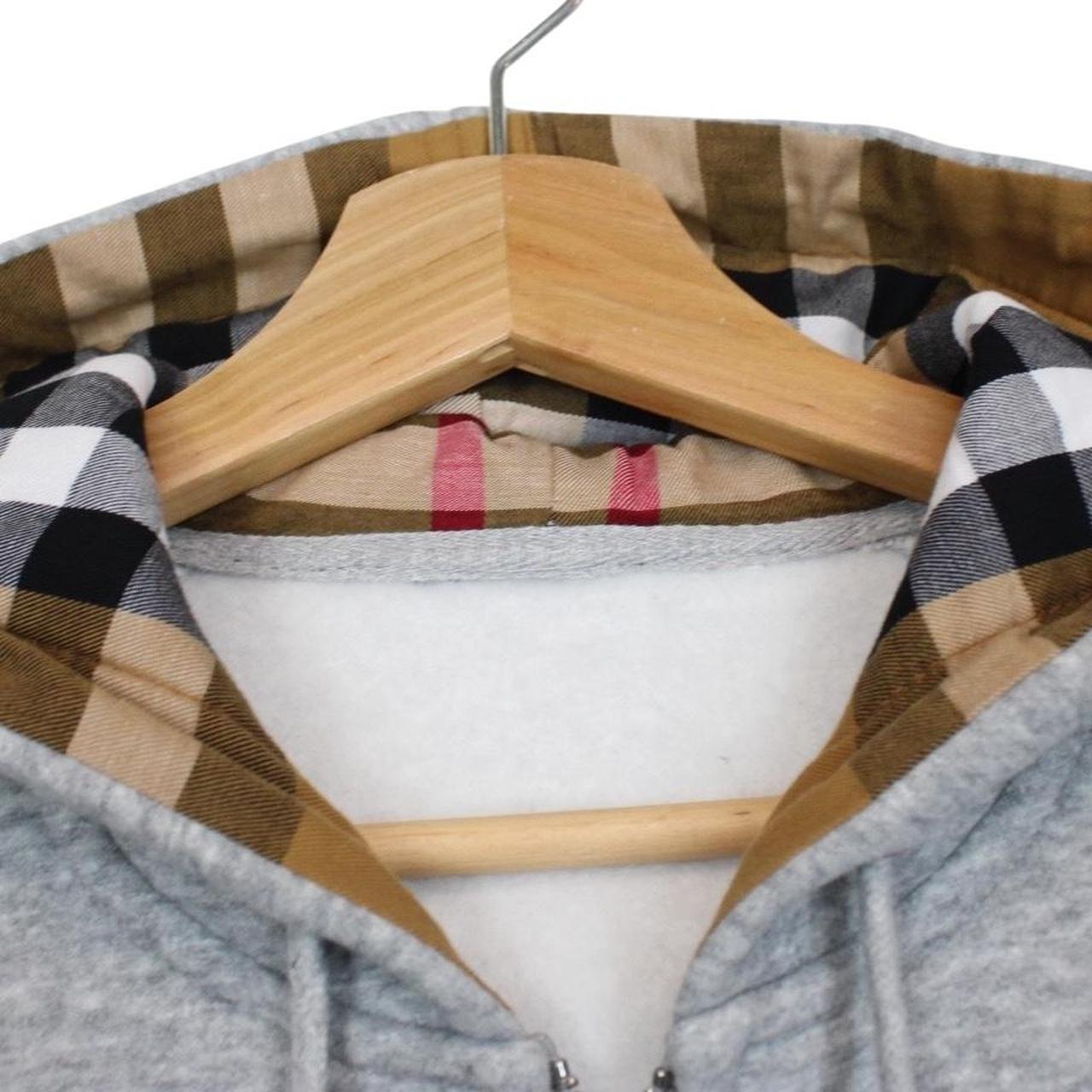 Burberry Grey Nova Check Full Zip Cotton Hoodie Jumper