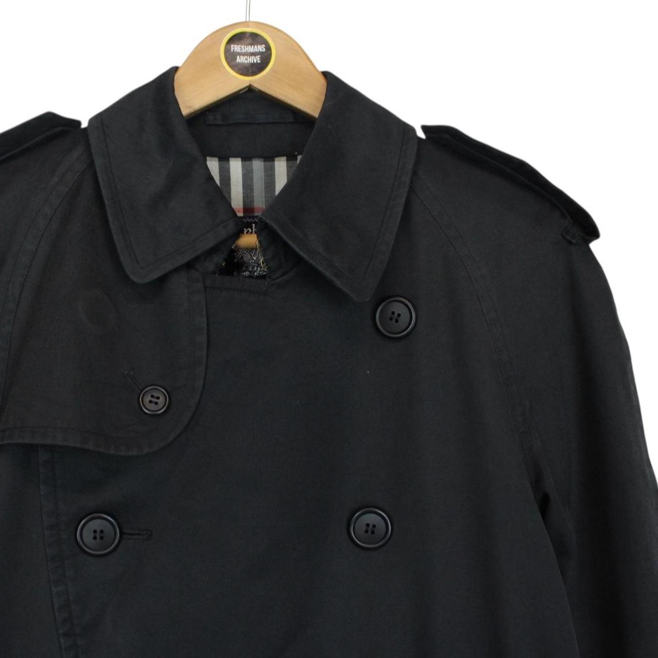 Vintage 90s Burberry Black Double Breasted Trench Coat