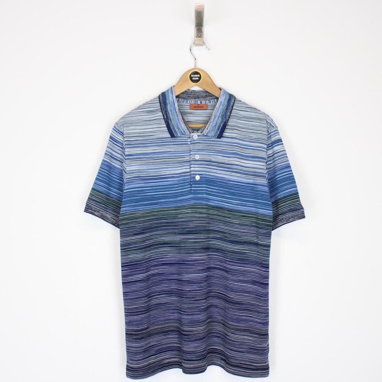 Missoni Multicoloured Striped Short Sleeve Cotton Polo Shirt