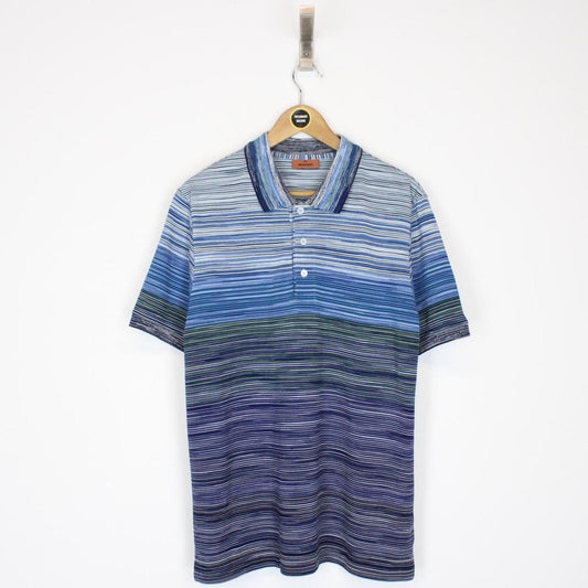 Missoni Multicoloured Striped Short Sleeve Cotton Polo Shirt