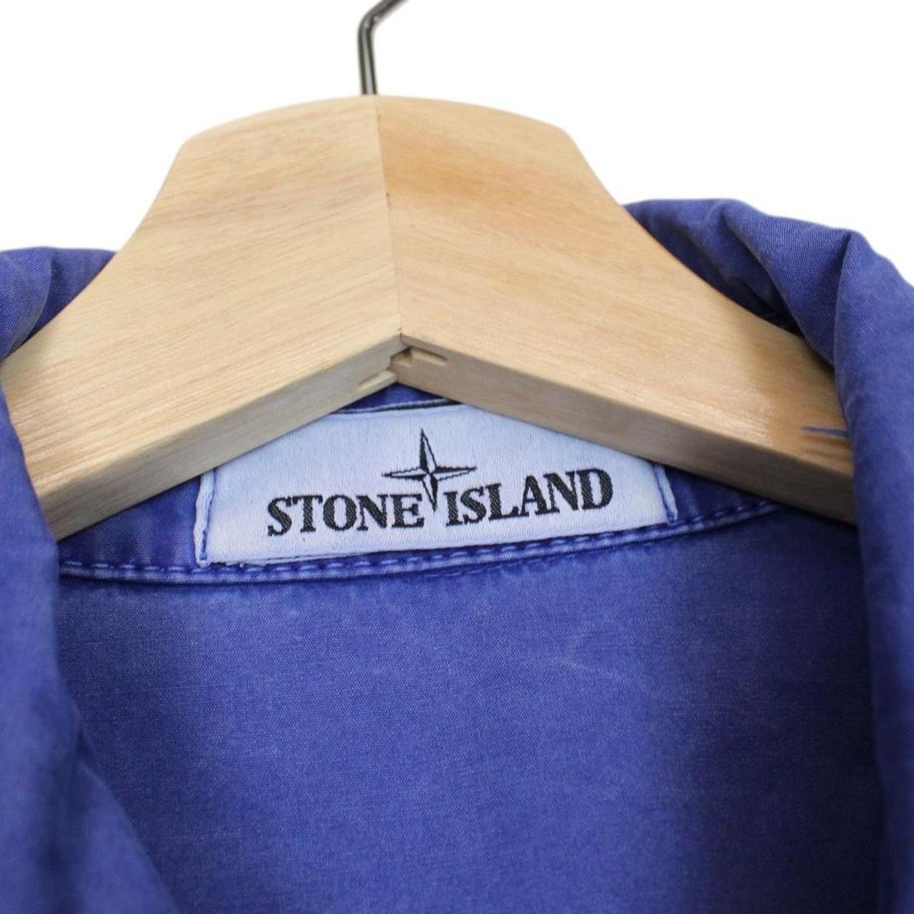 Stone Island AW 2021 Blue Full Zip Cotton Overshirt Jacket