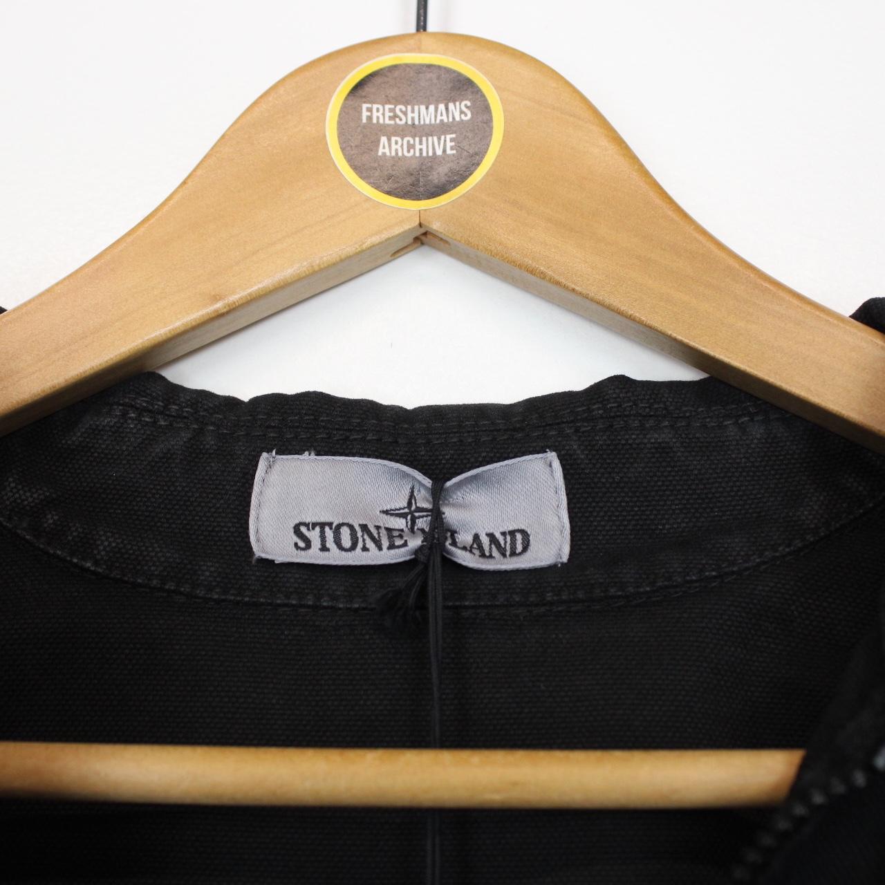 Stone Island AW 2024 Black Cotton Canvas Patch Overshirt Jacket