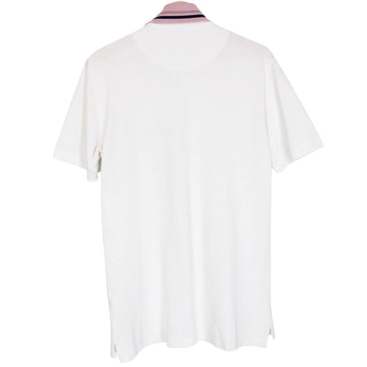 Vivienne Westwood White Striped Collar Short Sleeve Orb Polo Shirt