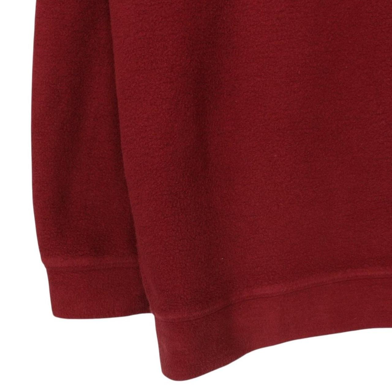 Vintage 1992 Stone Island Burgundy Cotton/Nylon 1/4 Zip Logo Jumper