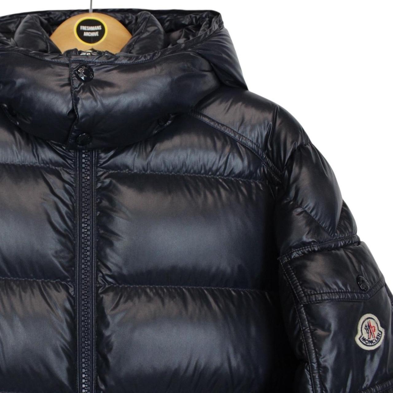 Moncler Maya Navy Blue Full Zip Hooded Down Puffer Jacket