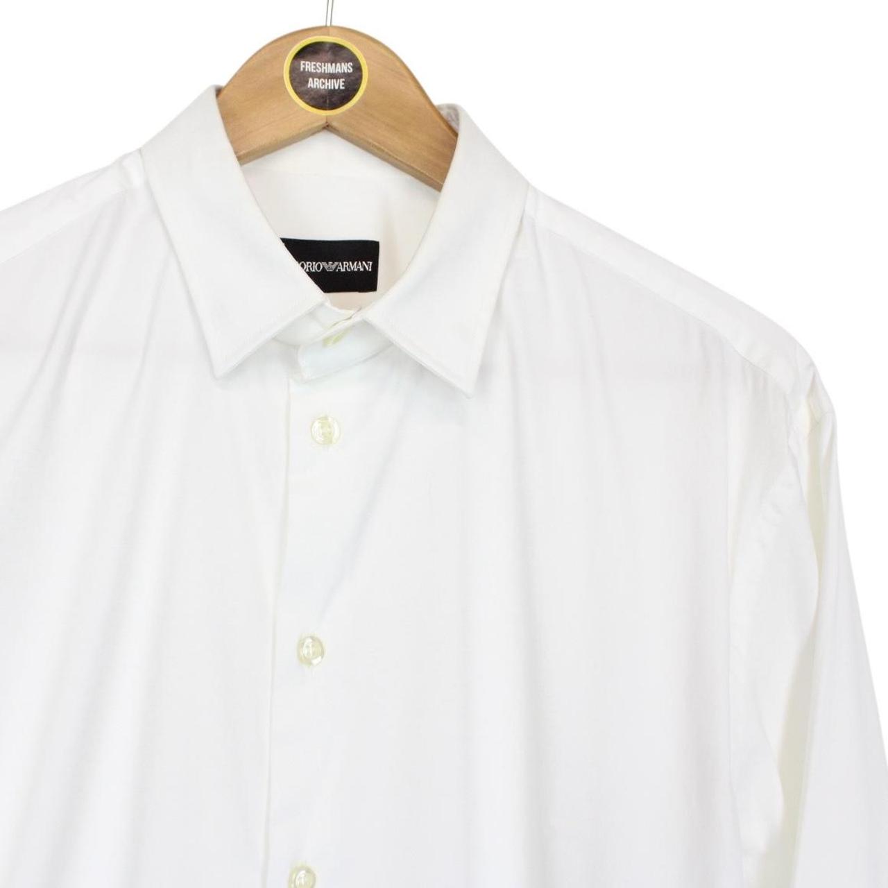 Emporio Armani White Long Sleeve Cotton/Nylon Shirt