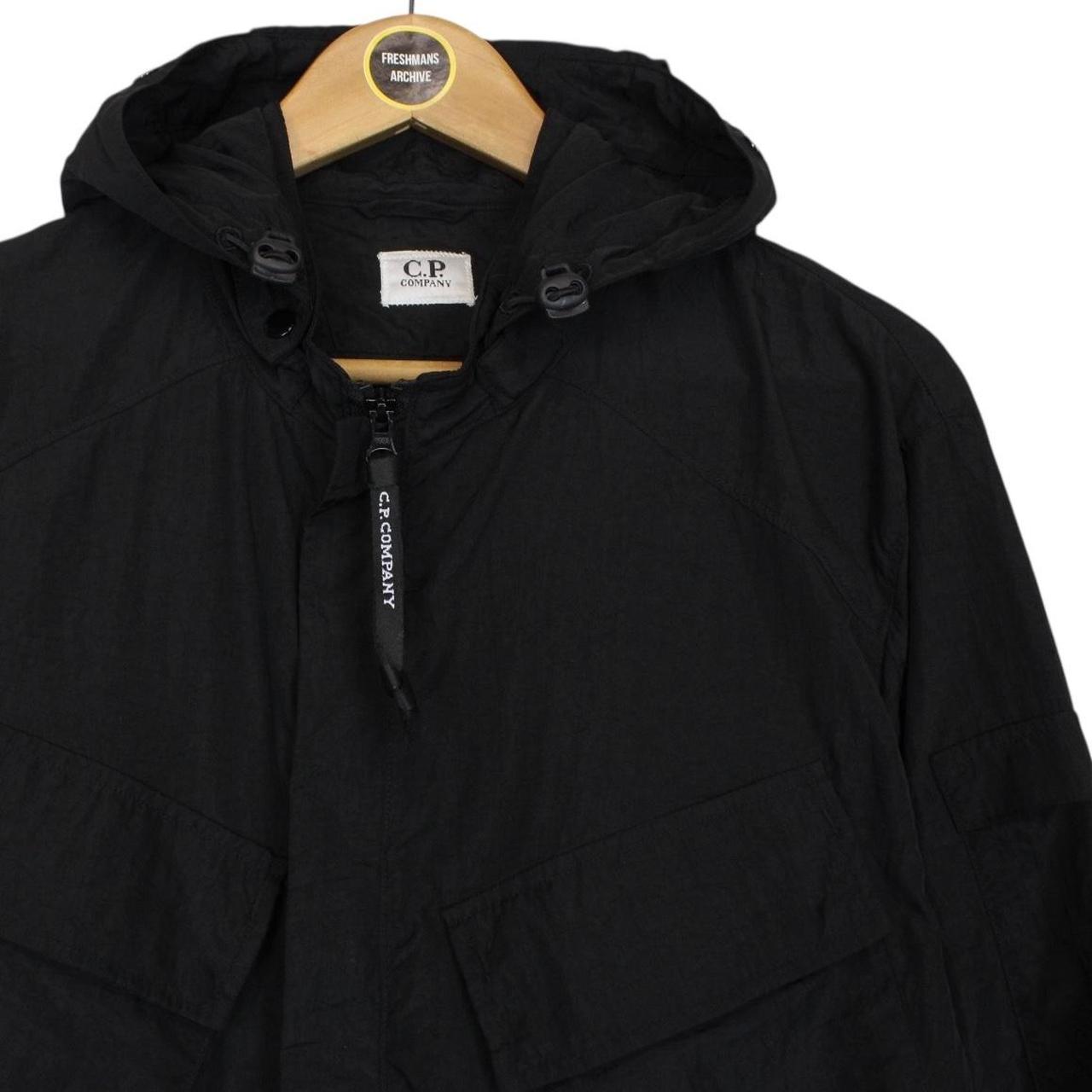 CP Company Black Full Zip Chrome Nylon Garment Dyed Goggle Jacket
