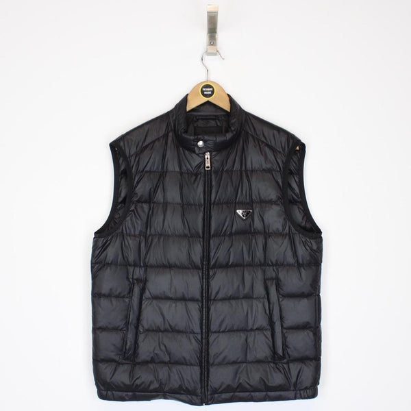 Prada Black Full Zip Nylon Down Gilet / Bodywarmer
